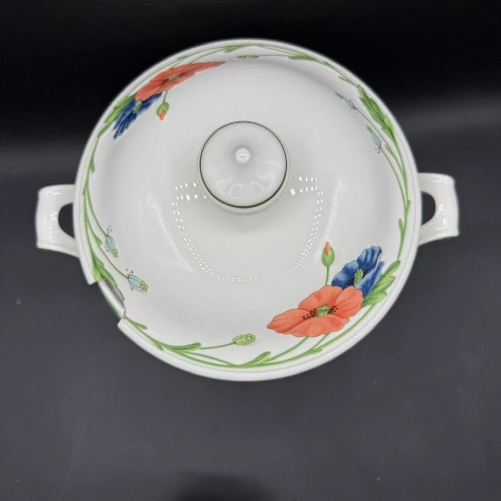 Vintage Villeroy Boch Amapola Soup Tureen Large Floral Serving Dish Cottage